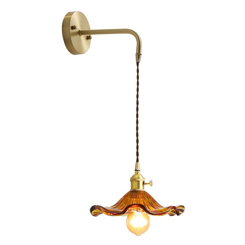 Bloemglas Messing Wandlamp - 209GBWL