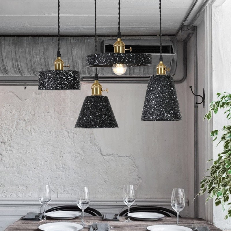 Zwarte Cement Hanglamp - 106CM