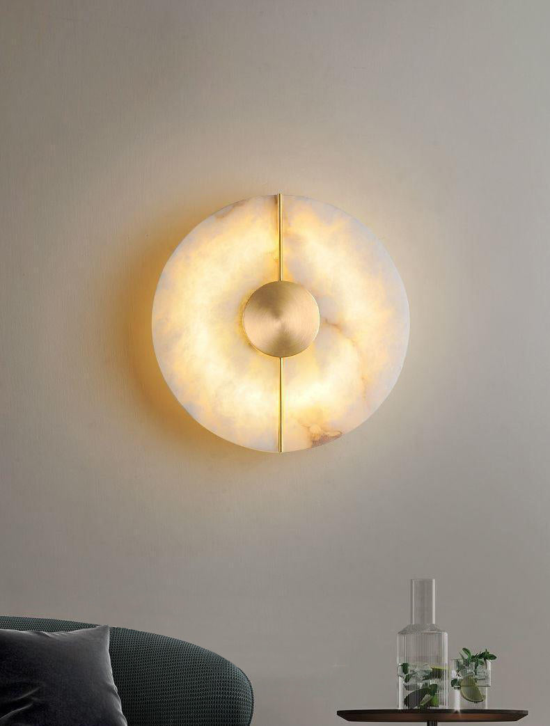 Marmeren albasten messing wandlamp - 206MWL
