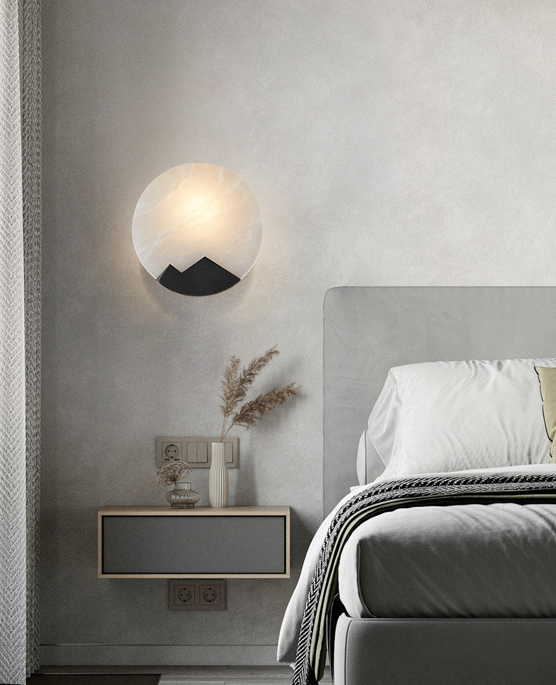 Marmeren albasten zwarte wandlamp - 203MWL