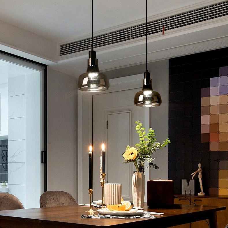 Hanglamp van zwart parelglas - 104PL