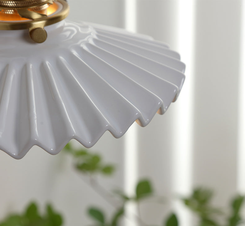 Gecanneleerde witte keramische wandlamp - 207ST