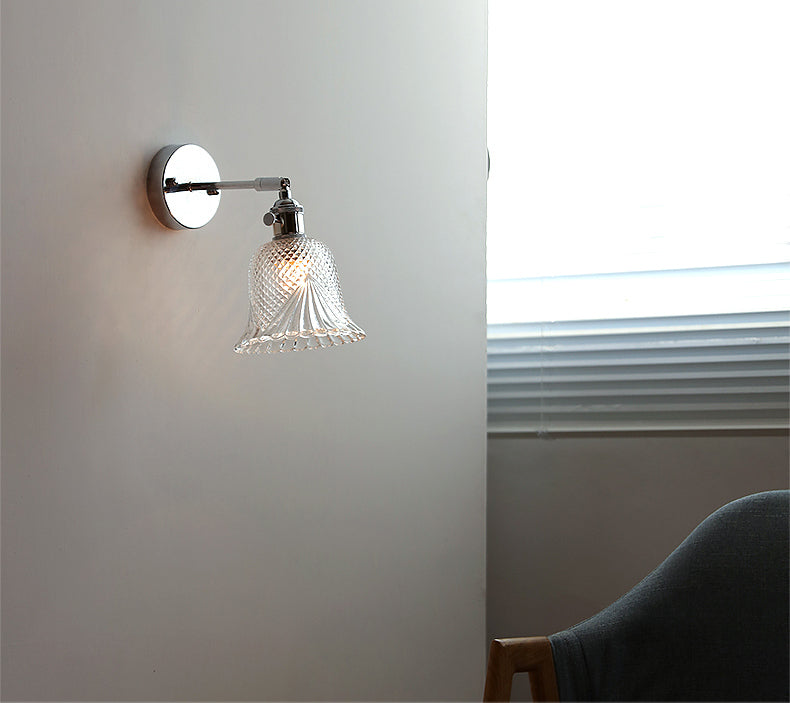 Glazen zilveren wandlamp - 208SST