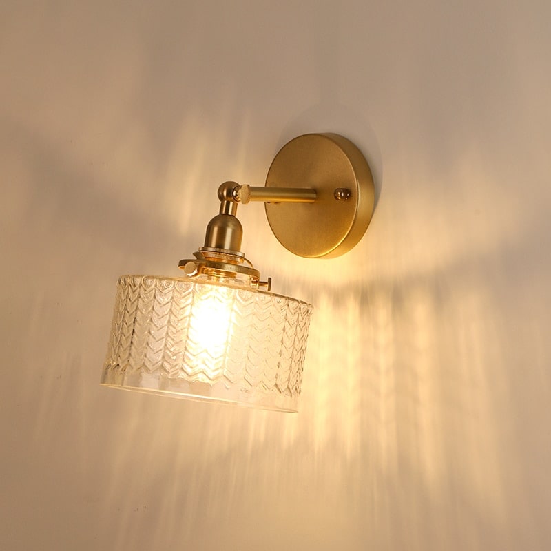 Glazen messing wandlamp - 221GBWL