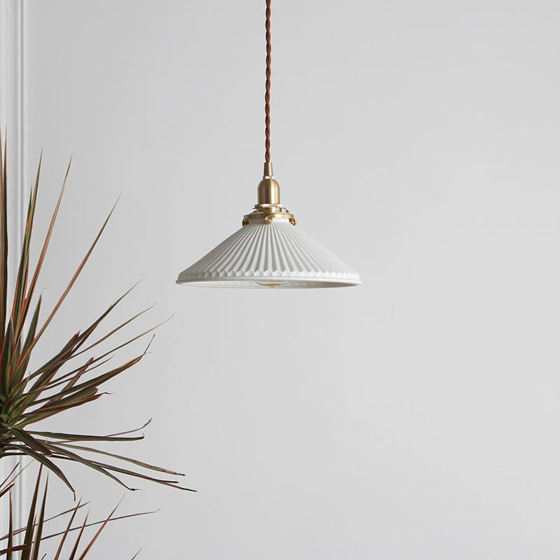 Gecanneleerde keramische hanglamp - 101PL
