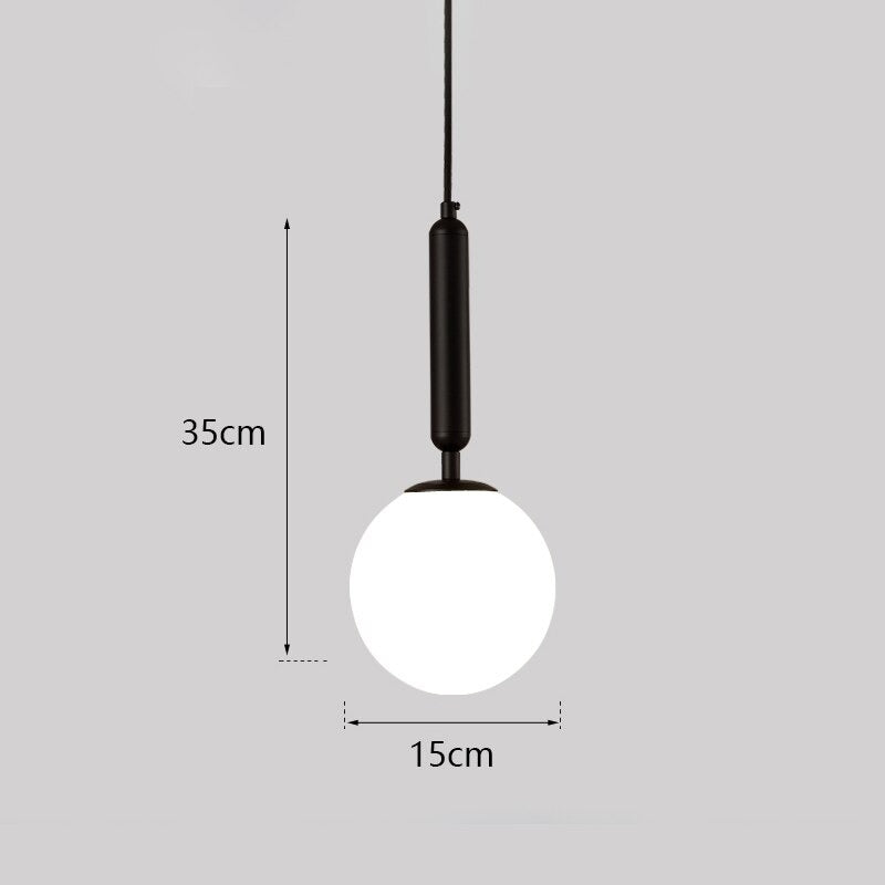 Hanglamp van wit matglas en messing - 204GPL