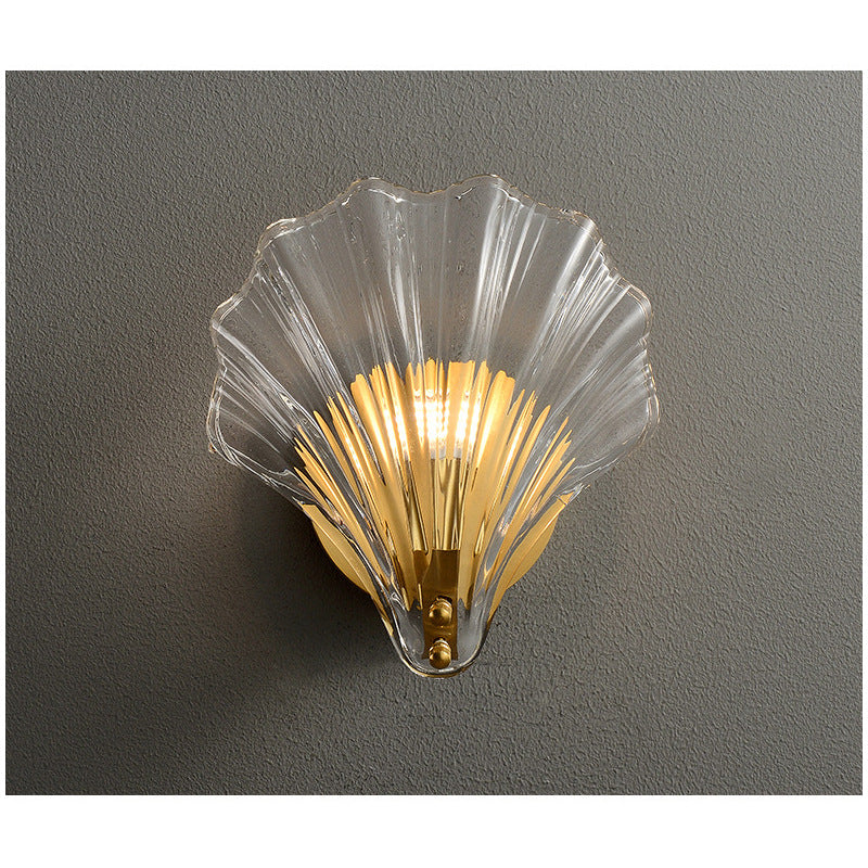 Shell Glas Messing Wandlamp - 202GBWL