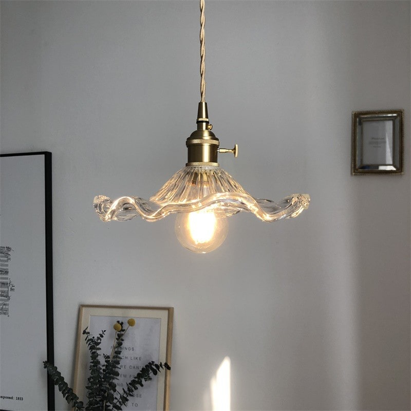 Glazen hanglamp bloem - 224GPL