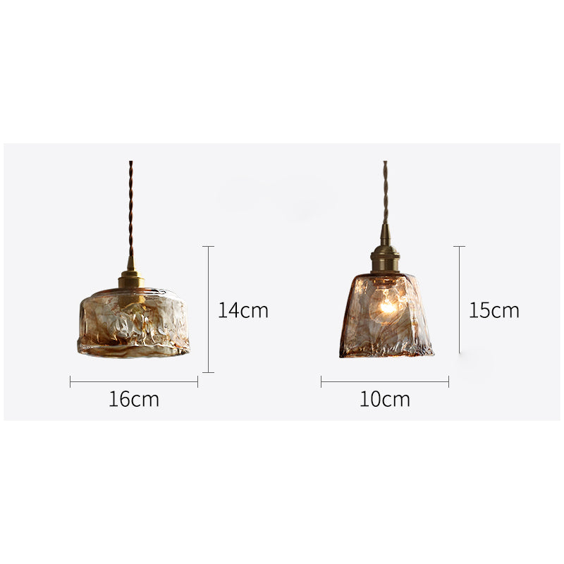Amberkleurige glazen hanglamp - 209GPL