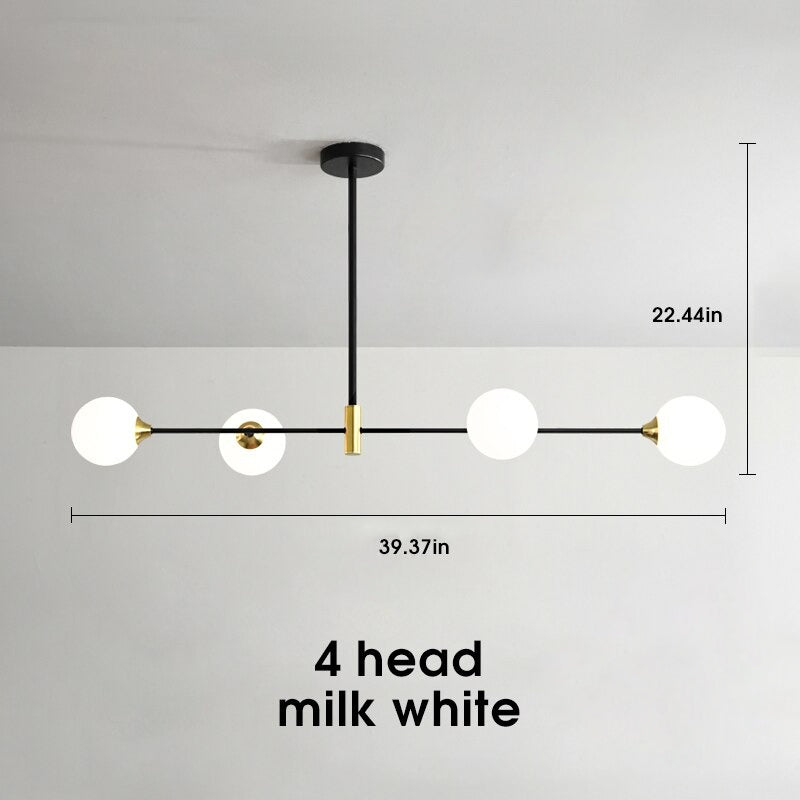 Moderne kroonluchter met doorzichtige, matte bollen - 2LCH2