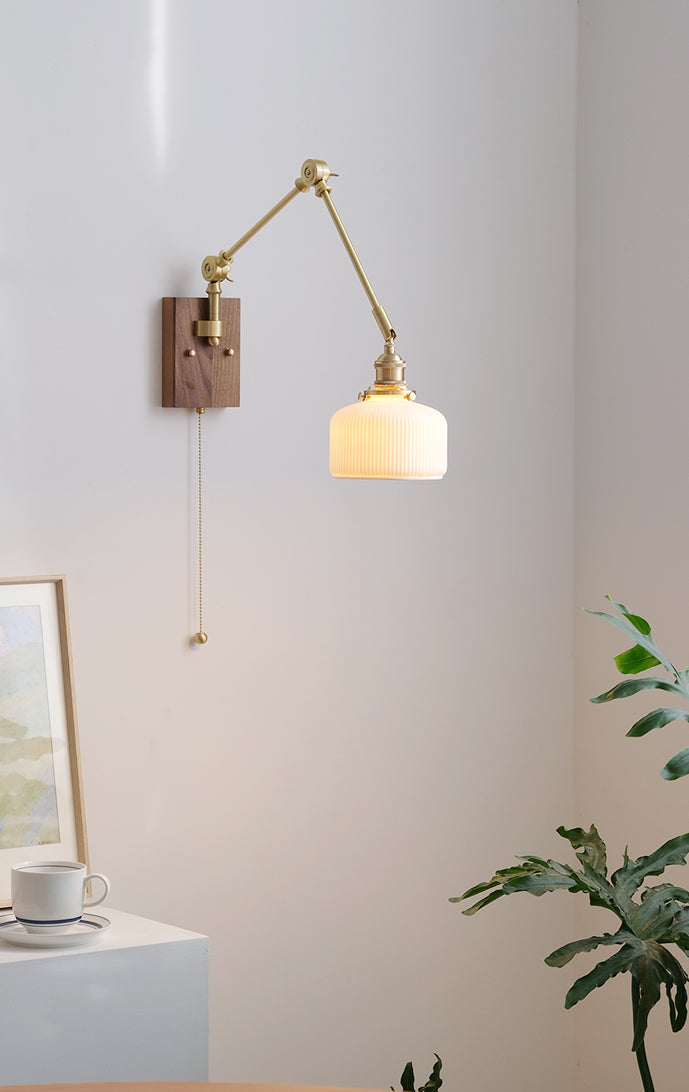 Hout Glas Keramiek Wandlamp - 121WL