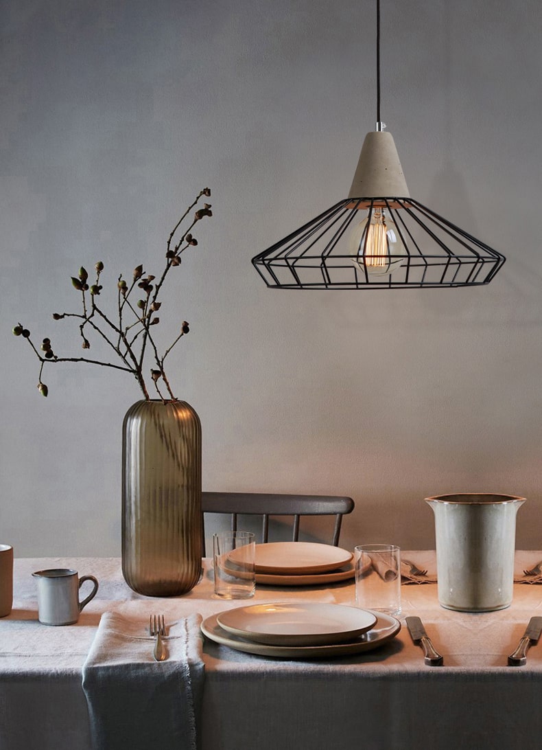 Grijze Cement Hanglamp - 105CM