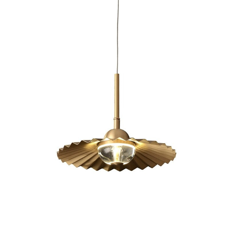 Gecanneleerde messing kristallen hanglamp - 104CL