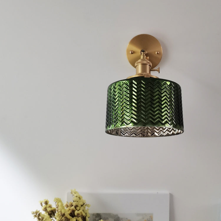 Groen glazen messing wandlamp - 232GBWL