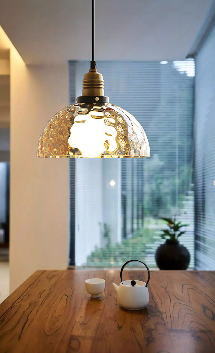 Amberkleurige glazen hanglamp - 224GPL