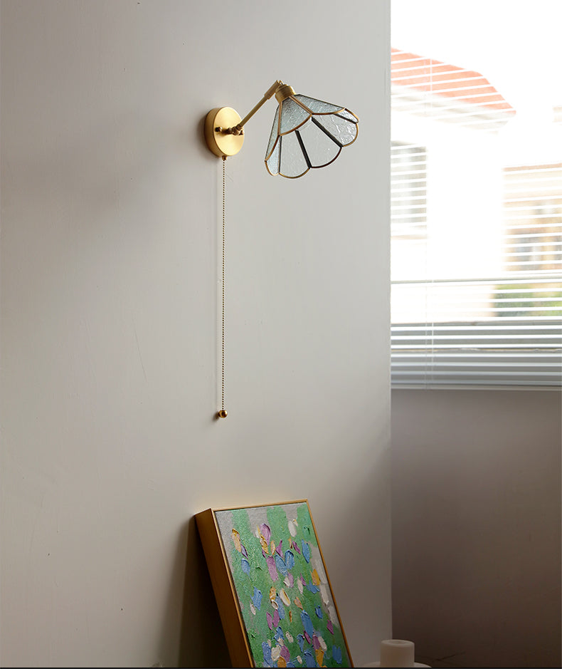 Glazen messing wandlamp - 206GBWL