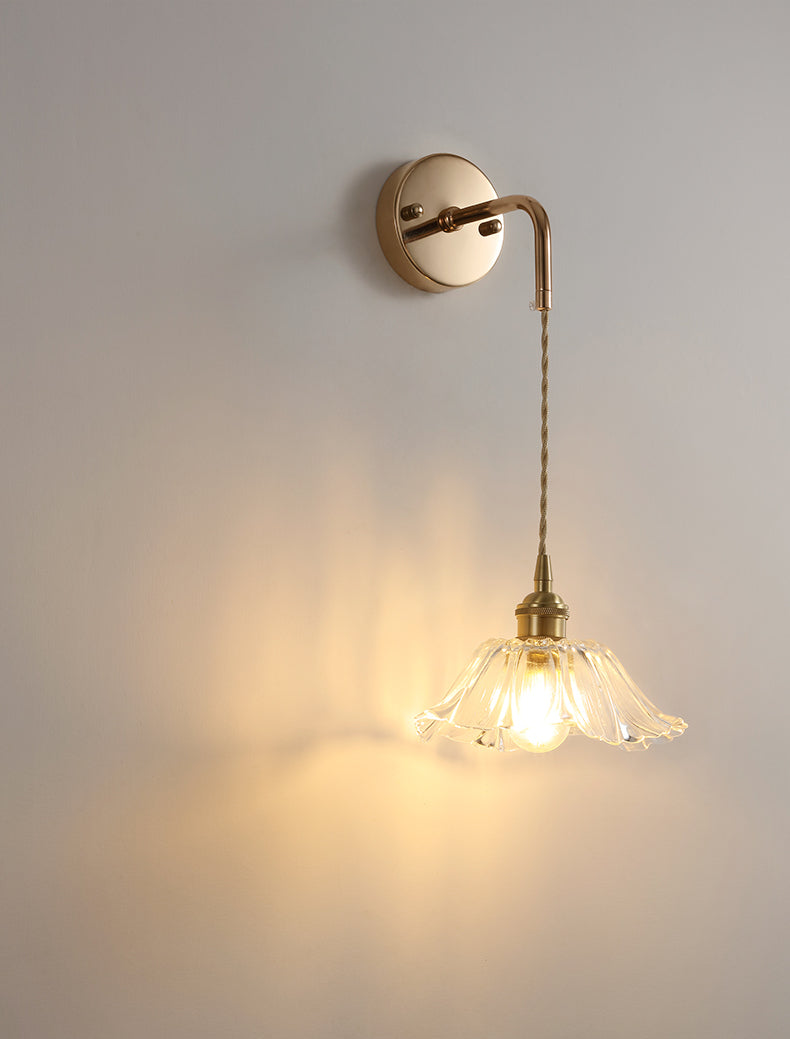 Bloemglas Messing Wandlamp - 203GBWL