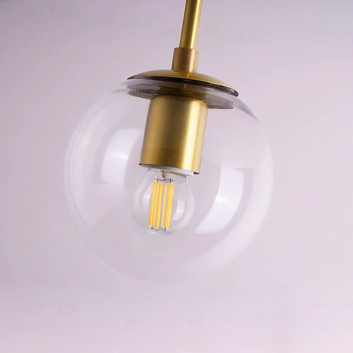 Hanglamp van wit matglas en messing - 205GPL