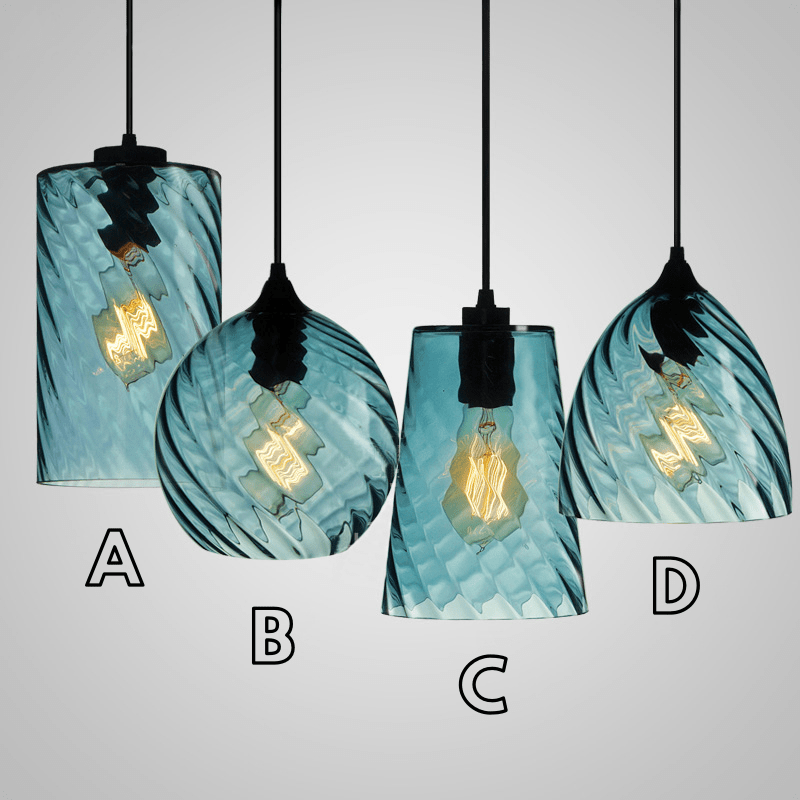 Gebogen glazen hanglamp - 201GPL