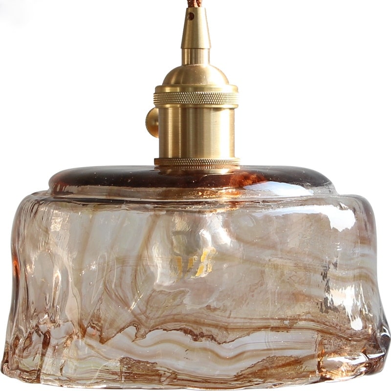 Amberkleurige glazen hanglamp - 220GPL