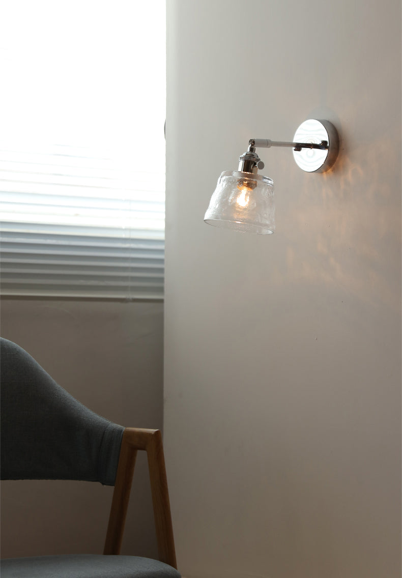 Glazen zilveren wandlamp - 207SST