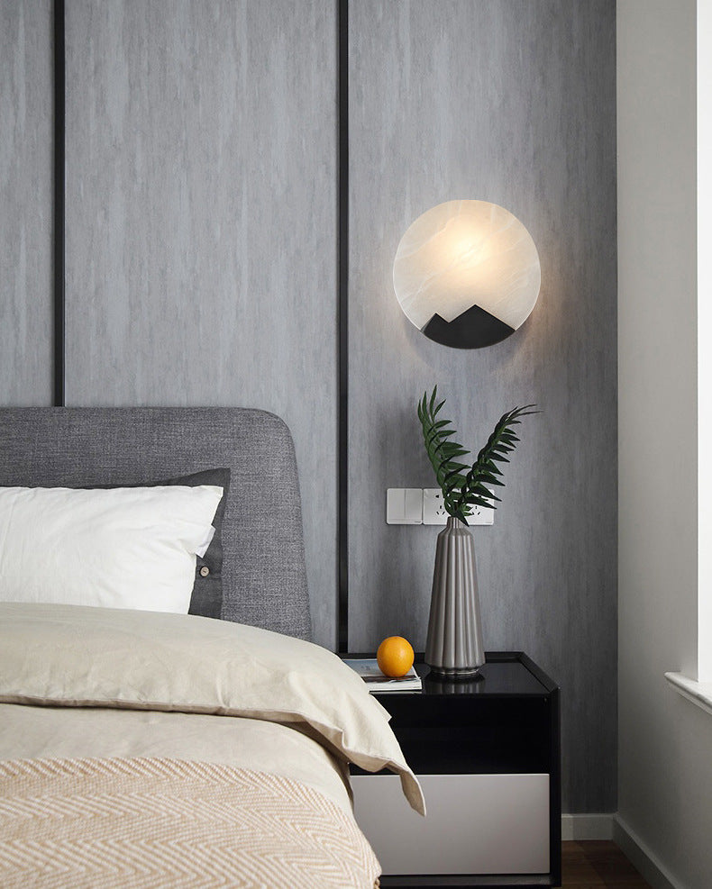 Marmeren albasten zwarte wandlamp - 203MWL
