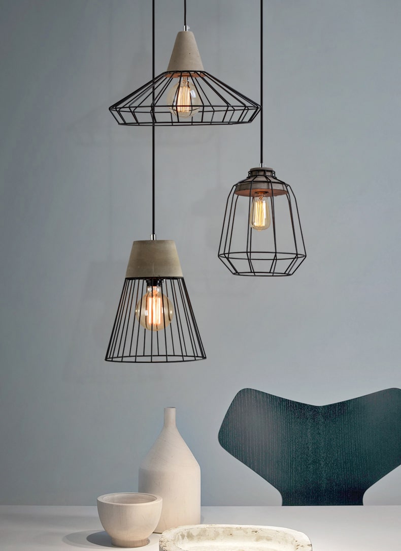 Grijze Cement Hanglamp - 105CM