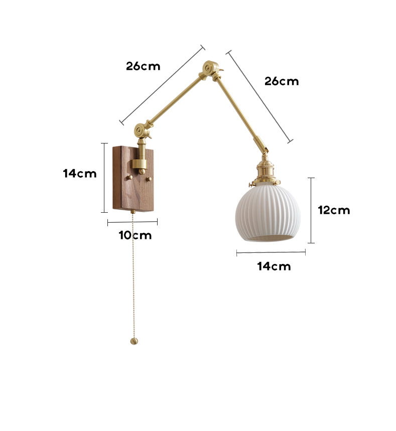 Hout Glas Keramiek Wandlamp - 121WL