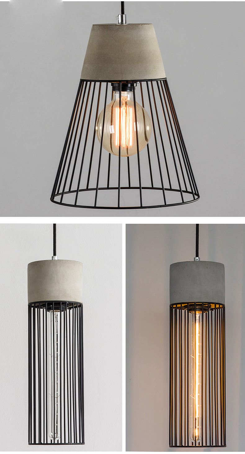 Grijze Cement Hanglamp - 105CM