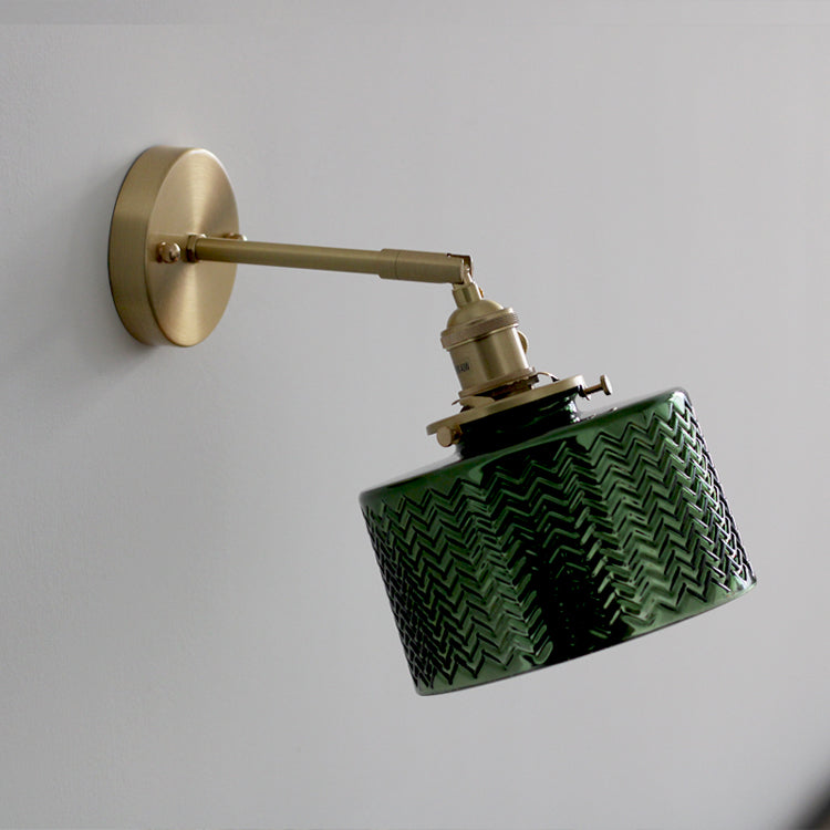 Groen glazen messing wandlamp - 232GBWL