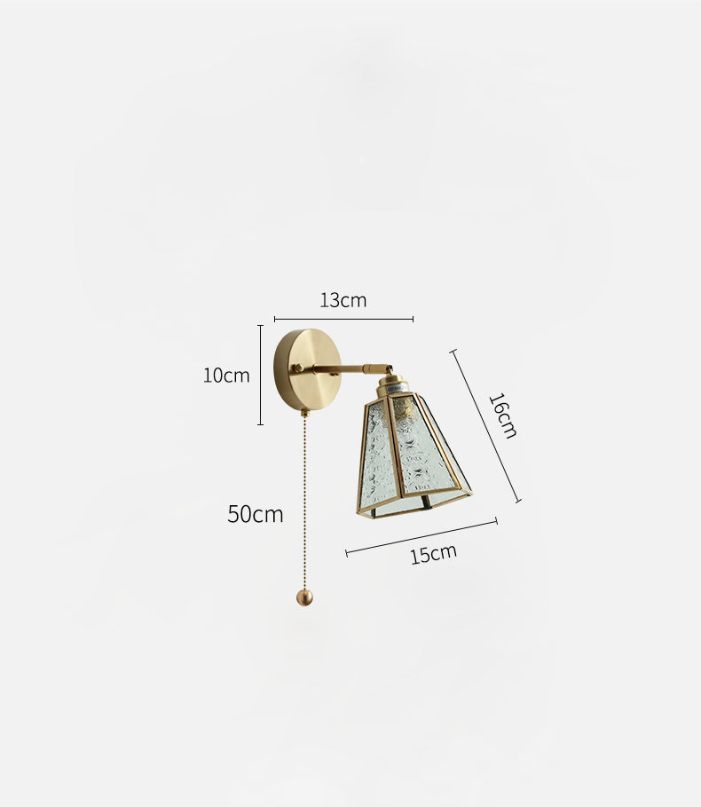 Glazen Messing Wandlamp - 204GBWL