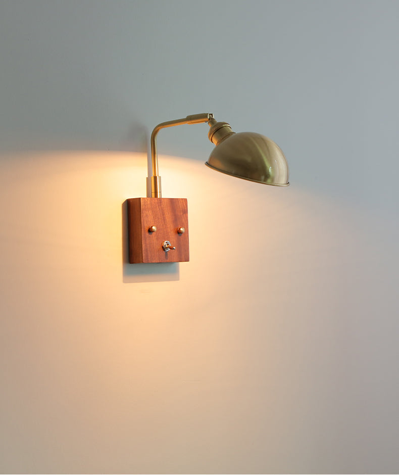 Glazen Wandlamp Met Houten Plaat - 105WL