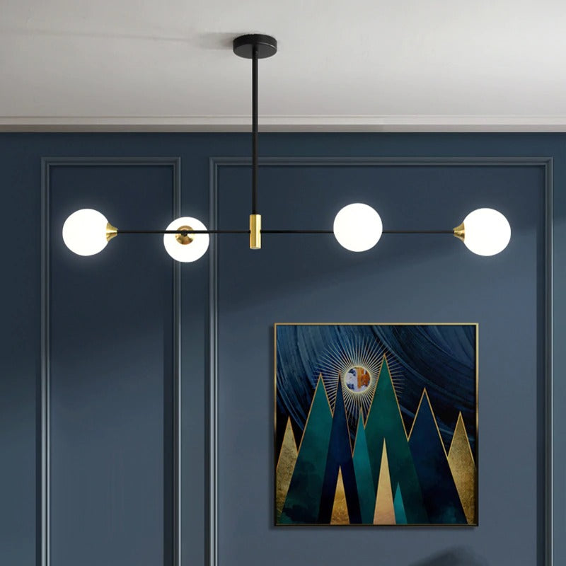 Moderne kroonluchter met doorzichtige, matte bollen - 2LCH2