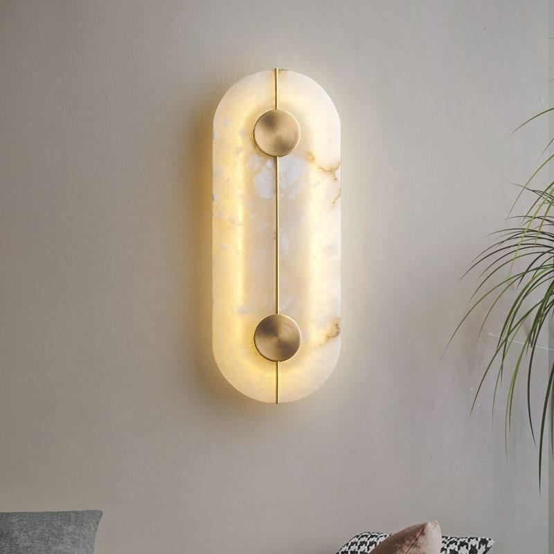 Marmeren albasten messing wandlamp - 206MWL