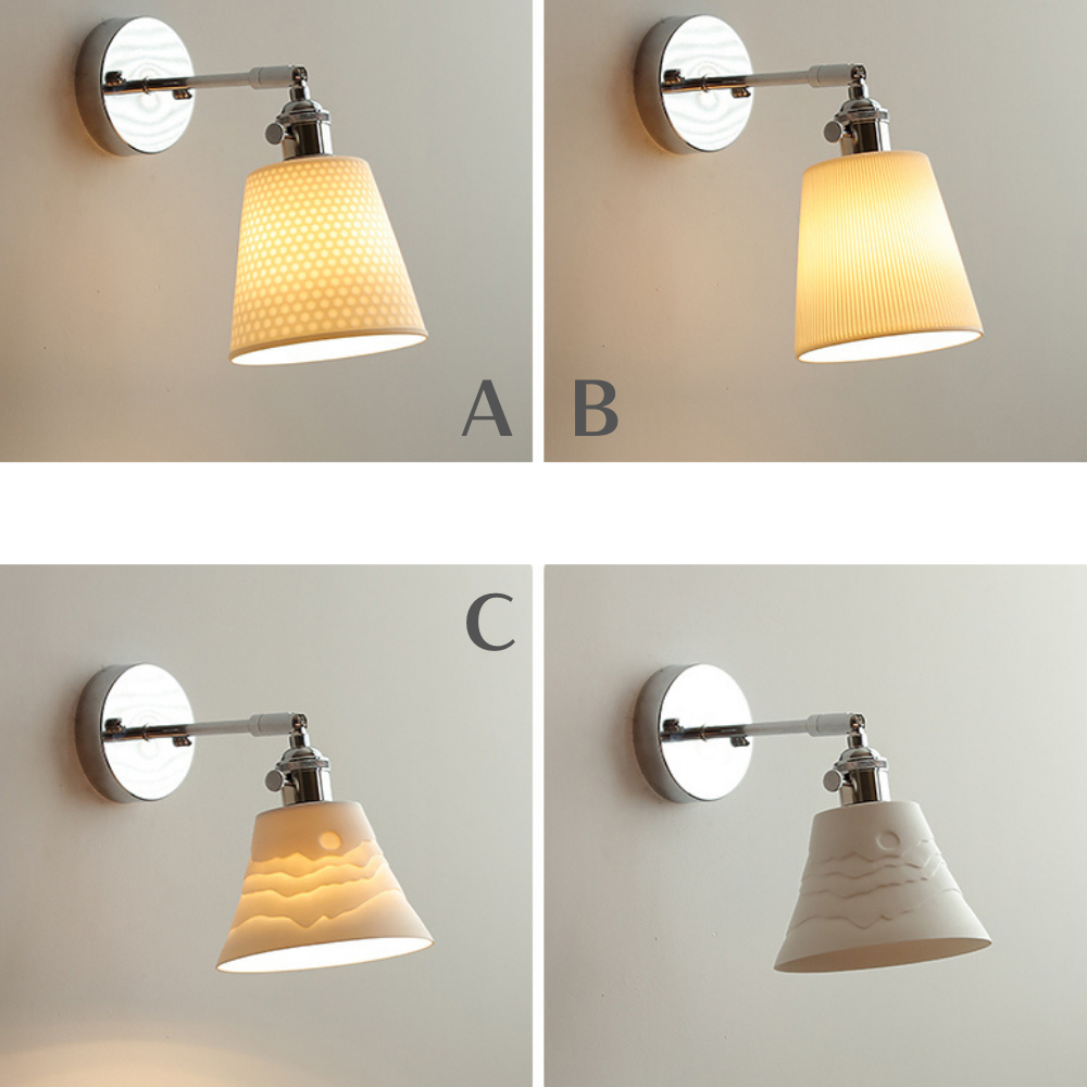 Witte keramische zilveren wandlamp - 205SST