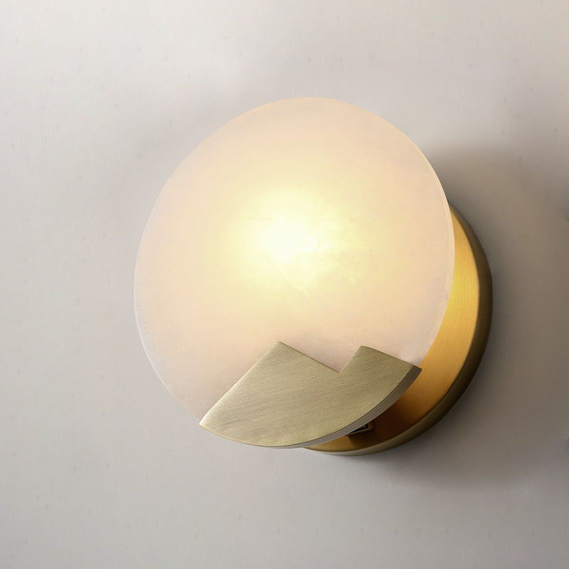 Marmeren albasten messing wandlamp - 202MWL