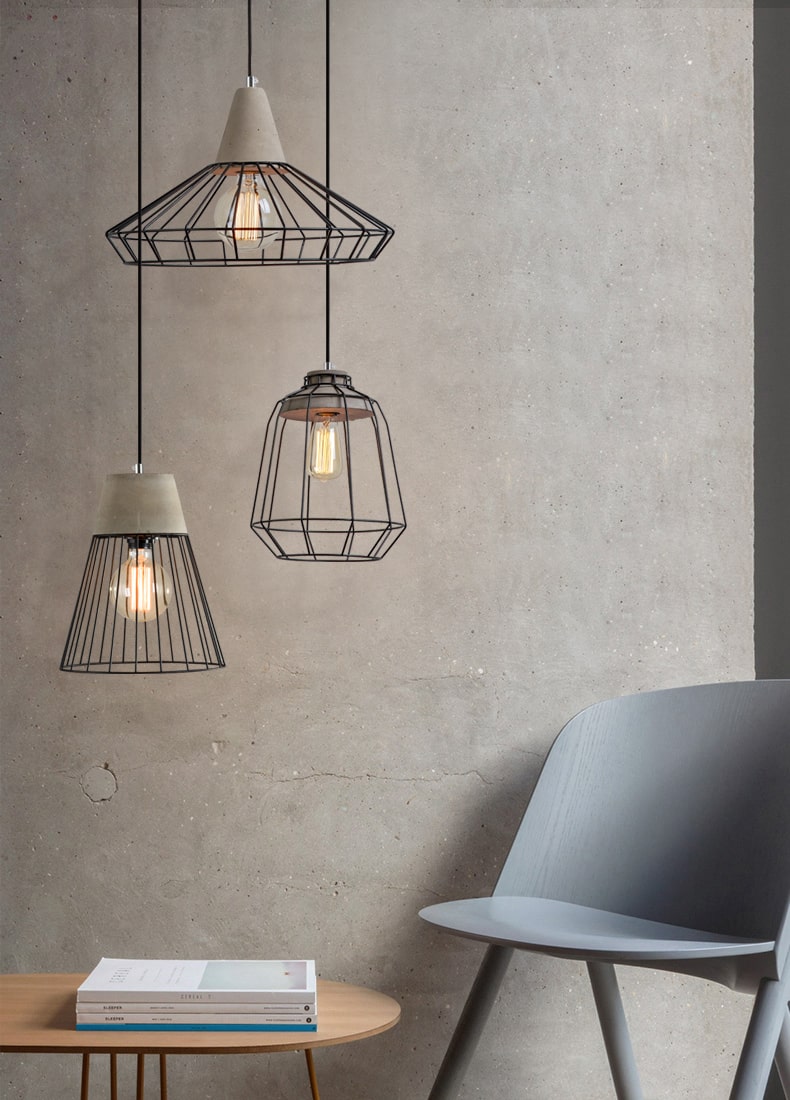 Grijze Cement Hanglamp - 105CM