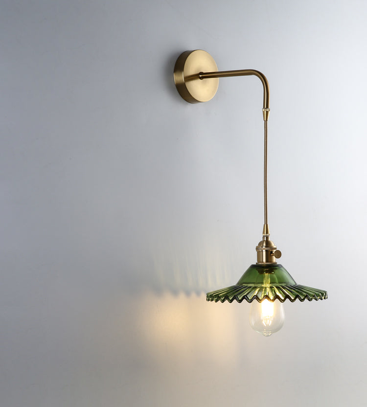 Bloemglas Messing Wandlamp - 206GBWL