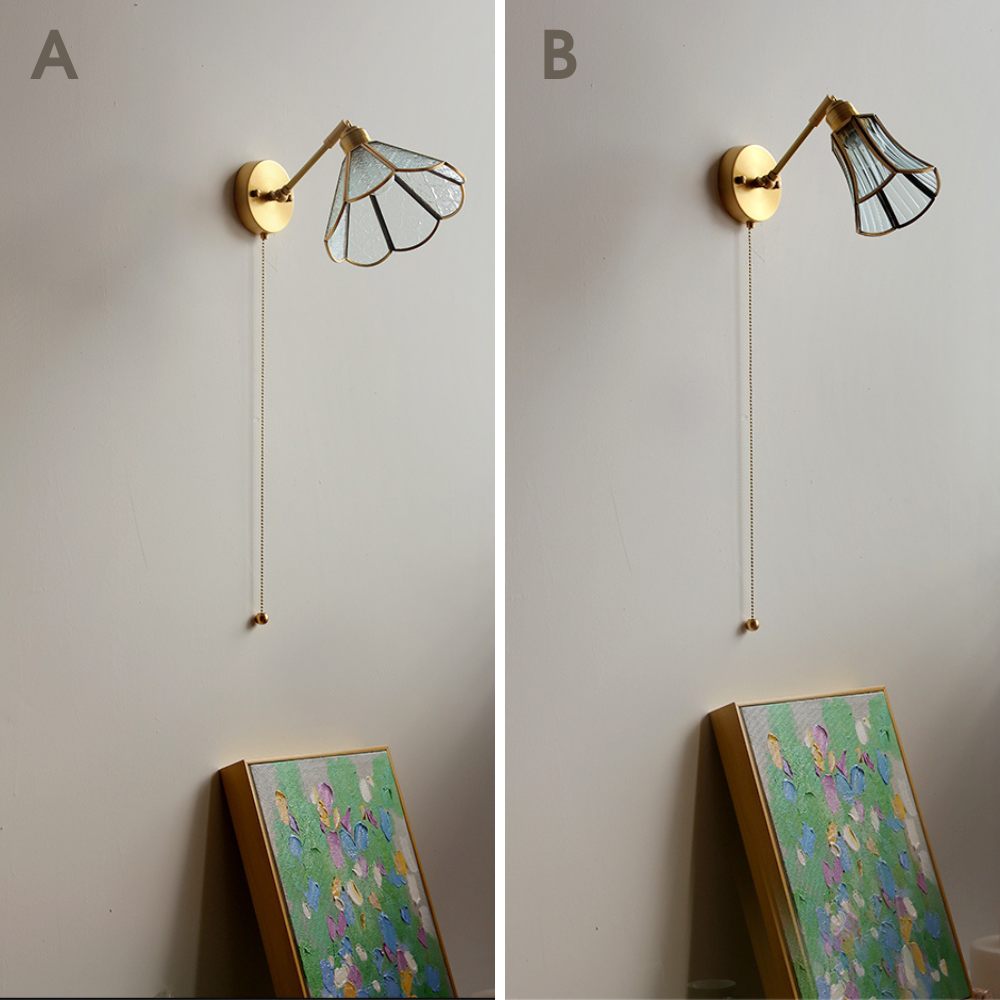Glazen messing wandlamp - 206GBWL