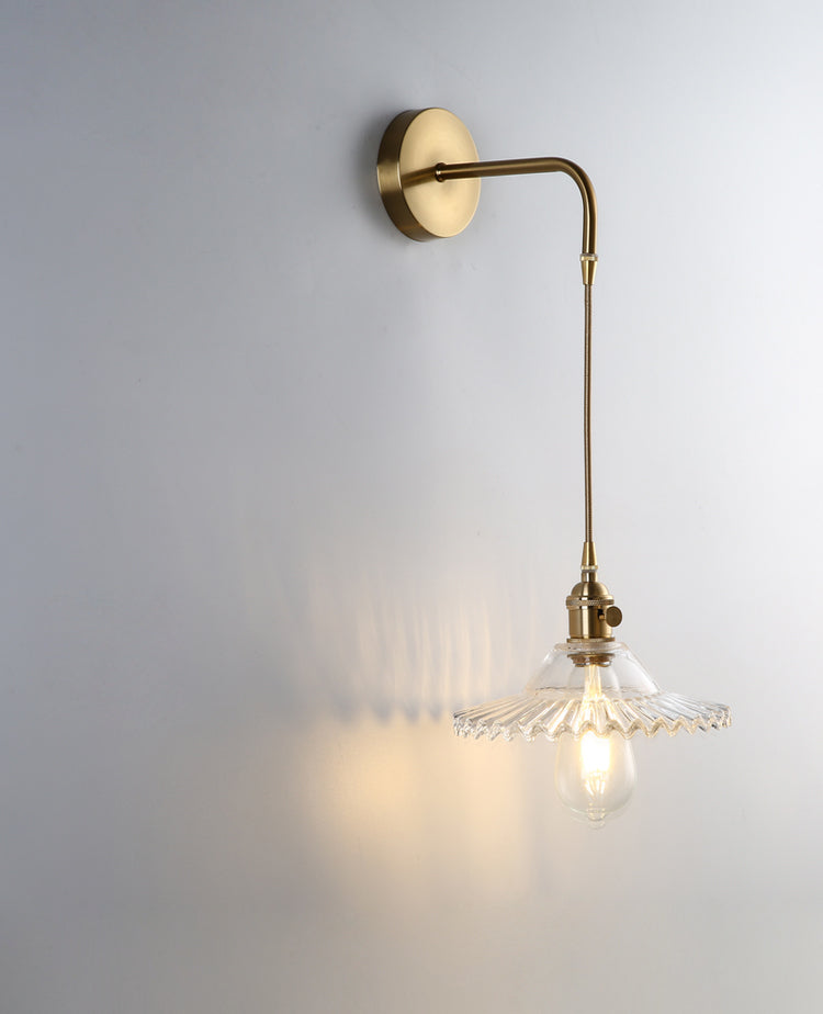Bloemglas Messing Wandlamp - 206GBWL
