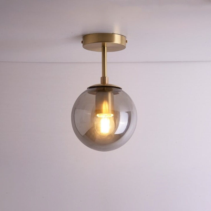 Hanglamp van wit matglas en messing - 205GPL