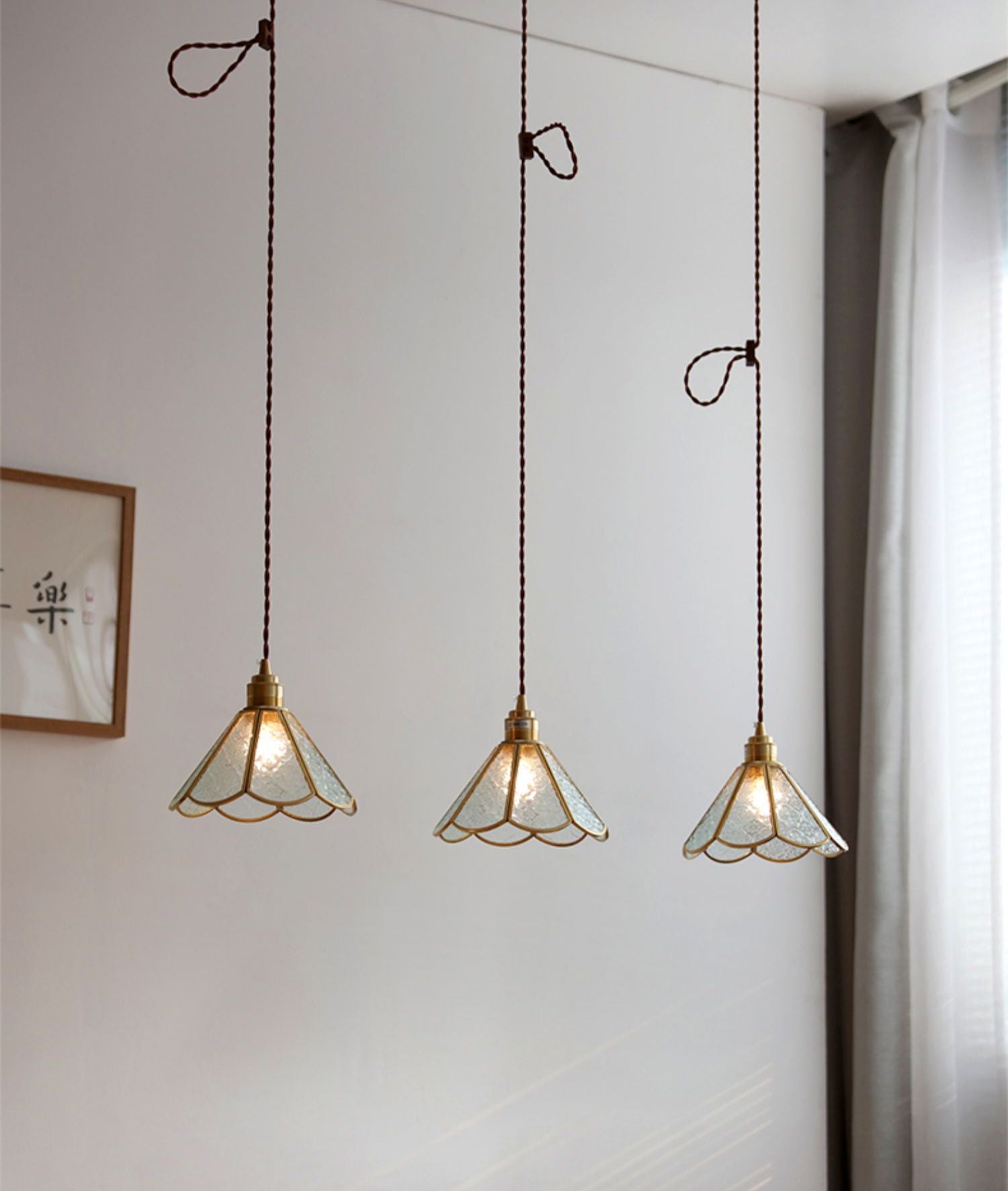 Messing glazen hanglamp - 227GPL
