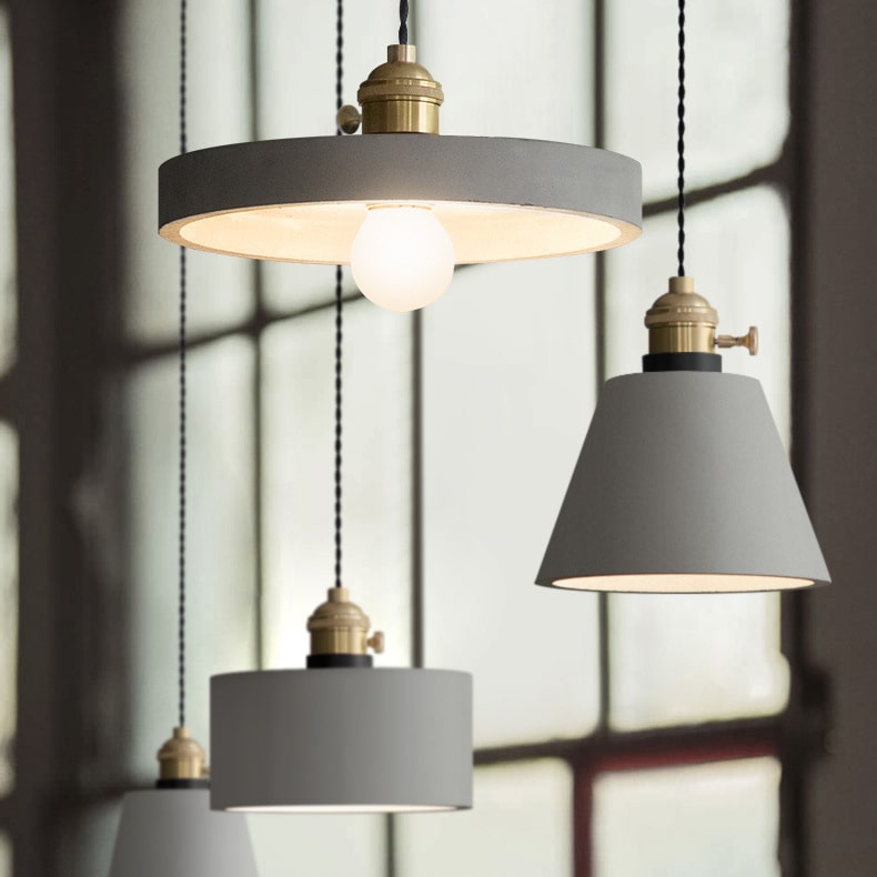 Grijze Cement Hanglamp - 109CM