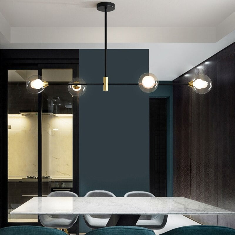 Moderne kroonluchter met doorzichtige, matte bollen - 2LCH2