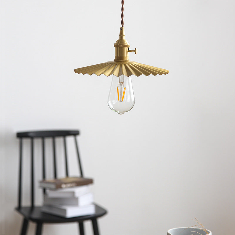 Gecanneleerde messing hanglamp - 102PL