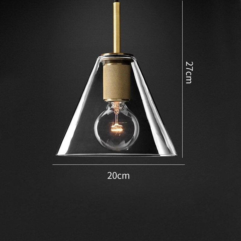Hanglamp van helder glas, messing - 205GPL