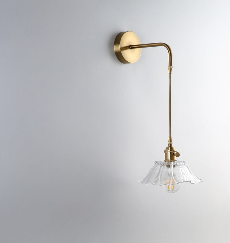 Bloemglas Messing Wandlamp - 206GBWL