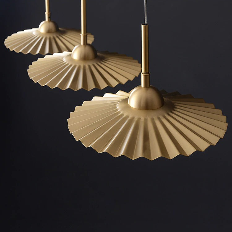 Gecanneleerde messing kristallen hanglamp - 104CL