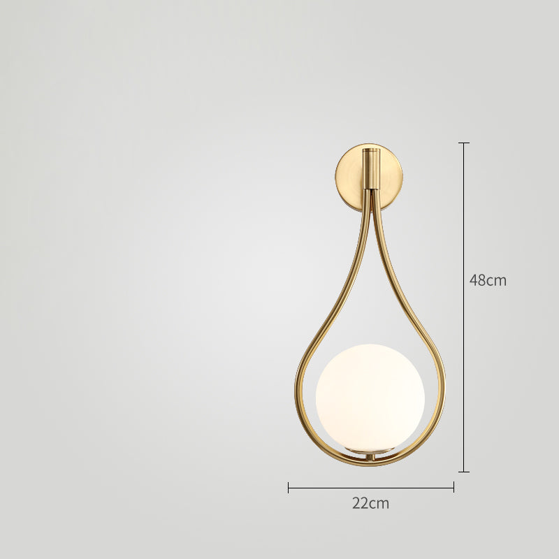 Wandlamp van goudkleurig matglas - 203GWL