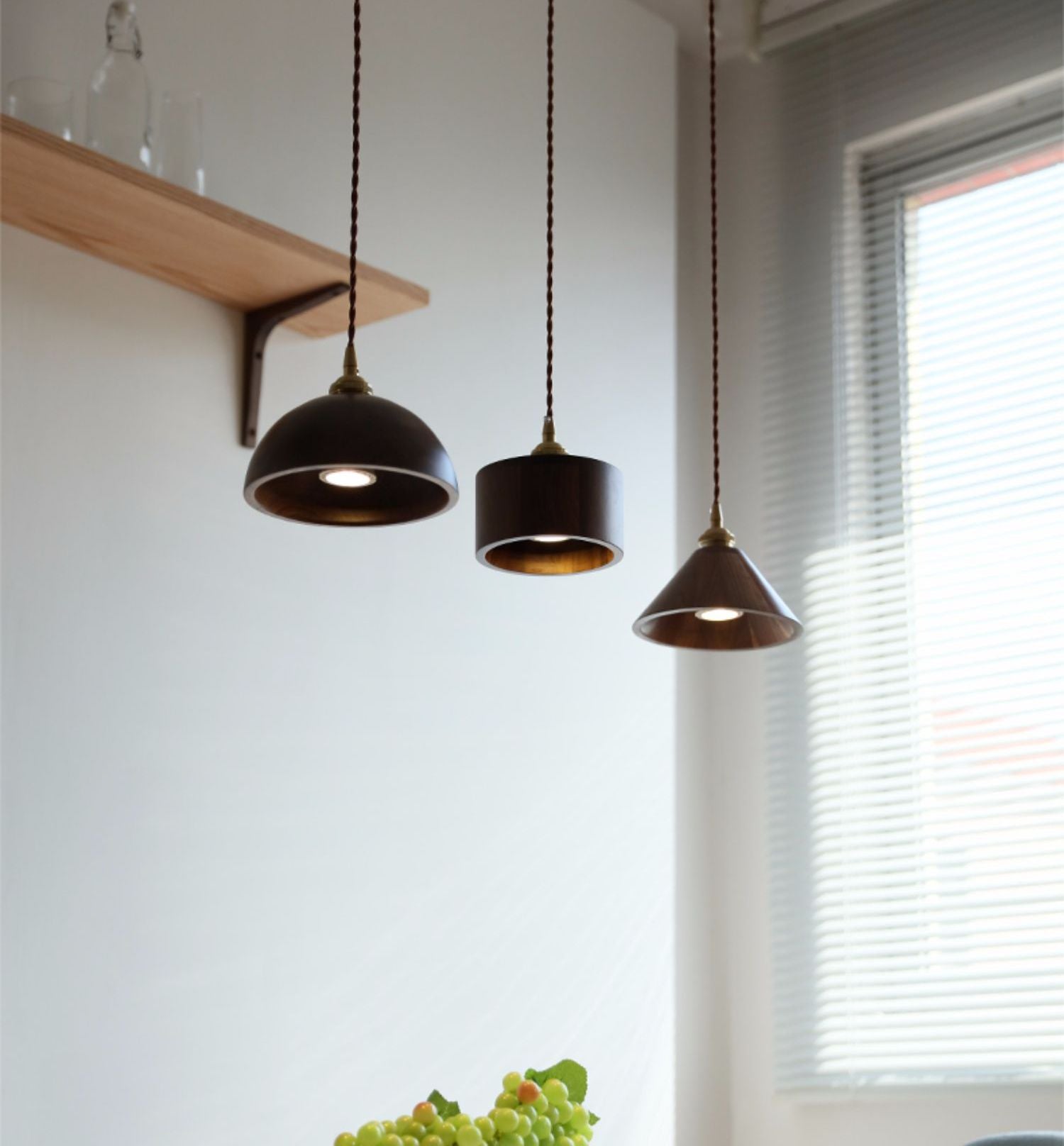 Walnoothouten hanglamp - 106WPL